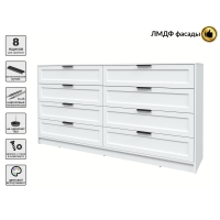 Kомод Тренд КТ-К197 (Белый ЛДСП/ Белый ЛМДФ) Ш1965 В1020 Г451